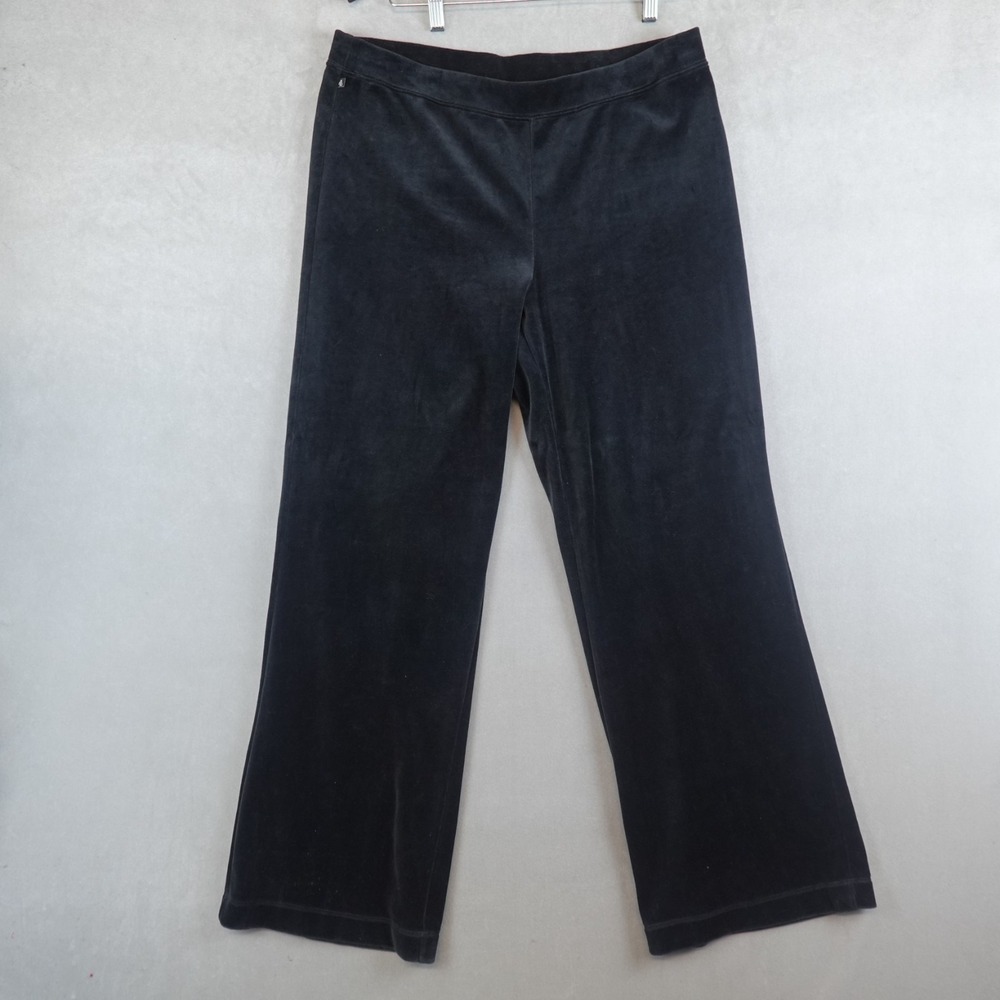 Lauren Ralph Lauren Black Velvet Joggers Stretch Sweatpants Velour Womens Large